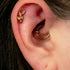 Titanium Internally Threaded Labrets 1.2mm - Titanium Claw Set Jewelled Leaf Vine