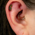 Titanium Internally Threaded Labrets 1.2mm - Titanium Claw Set Jewelled Leaf Vine