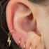 Titanium Hinged Clicker Ring with Titanium Jewelled Lightning Bolt Charm