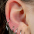 Titanium Hinged Clicker Ring with Titanium Jewelled Lightning Bolt Charm