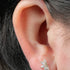 Titanium Internally Threaded Labrets 1.2mm - Titanium Jewelled Lotus Marquise Fan