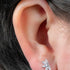 Titanium Internally Threaded Labrets 1.2mm - Titanium Jewelled Lotus Marquise Fan