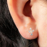 Titanium Internally Threaded Labrets 1.2mm - Claw Set Jewelled Lotus Solitaire Drop