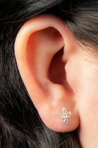 Titanium Internally Threaded Labrets 1.2mm - Titanium Claw Set Jewelled Lotus Solitaire Drop