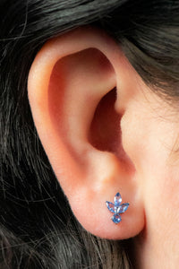 Titanium Internally Threaded Labrets 1.2mm - Titanium Claw Set Jewelled Lotus Solitaire Drop