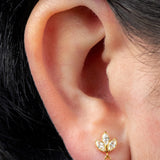 Titanium Internally Threaded Labrets 1.2mm - Titanium Marquise Ivy Leaves Trio and Solitaire Top
