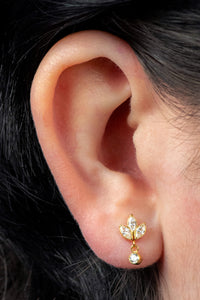Titanium Internally Threaded Labrets 1.2mm - Titanium Marquise Ivy Leaves Trio and Solitaire Top
