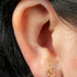 Titanium Internally Threaded Labrets 1.2mm - Gold Titanium Claw Set Marquise Jewelled Leaf