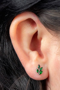 Titanium Internally Threaded Labrets 1.2mm - Titanium Claw Set Marquise Jewelled Leaf