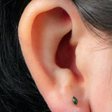 Titanium Internally Threaded Labrets 1.2mm - Titanium Claw Set Jewelled Marquise Moss Agate