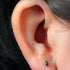 Titanium Internally Threaded Labrets 1.2mm - Titanium Claw Set Jewelled Marquise Moss Agate