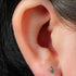 Titanium Internally Threaded Labrets 1.2mm - Titanium Claw Set Jewelled Marquise Moss Agate