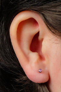 Titanium Internally Threaded Labrets 1.2mm - Titanium Bezel Set Opal Disk