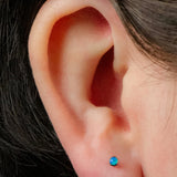 Titanium Bezel Set Opal Disk for Internal Thread shafts in 1.2mm