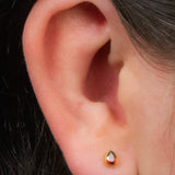 Titanium Internally Threaded Labrets 1.2mm - Titanium Bezel Set Jewelled Pear