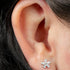 Titanium Internally Threaded Labrets 1.2mm - Titanium Jewelled Periwinkle Flower
