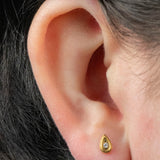 Titanium Internally Threaded Labrets 1.2mm - Titanium Jewelled Persian Teardrop