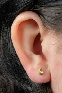 Titanium Internally Threaded Labrets 1.2mm - Titanium Jewelled Persian Teardrop
