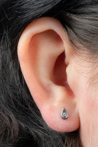 Titanium Internally Threaded Labrets 1.2mm - Titanium Jewelled Persian Teardrop