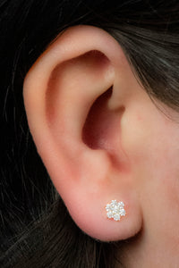 Titanium Internal Claw Set Jewelled Primrose Flower Top