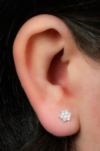 Titanium Internally Threaded Labrets 1.2mm - Claw Set Jewelled Primrose Flower