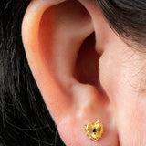 Titanium Internally Threaded Labrets 1.2mm - Titanium Claw Set Radiant Jewelled Heart