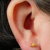Titanium Internally Threaded Labrets 1.2mm - Titanium Claw Set Jewelled Radiant Sunset