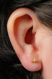 Titanium Internally Threaded Labrets 1.2mm - Titanium Claw Set Jewelled Radiant Sunset