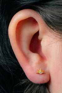 Titanium Internally Threaded Labrets 1.2mm - Titanium Claw Set Jewelled Radiant Sunset