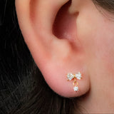 Titanium Internally Threaded Labrets 1.2mm - Jewelled Rosette