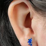 Titanium Internally Threaded Labrets 1.2mm - Titanium Claw Set Jewelled Sensu Kite Fan