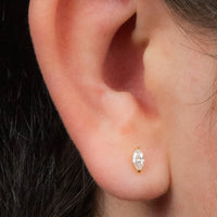 Titanium Internally Threaded Labrets 1.2mm - Single Jewelled Marquise