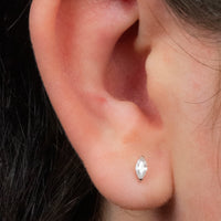 Titanium Internal Single Jewelled Marquise Top