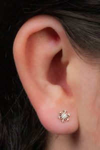 Titanium Claw Set Jewelled Snowflake Top for Internal Thread shafts in 1.2mm