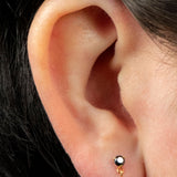 Titanium Internally Threaded Labrets 1.2mm - Titanium Jewelled Solitaire with Marquise Drop