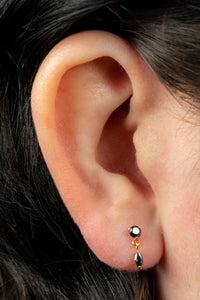 Titanium Internally Threaded Labrets 1.2mm - Titanium Jewelled Solitaire with Marquise Drop