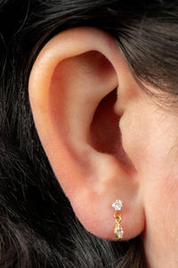 Titanium Internally Threaded Labrets 1.2mm - Titanium Jewelled Solitaire with Marquise Drop