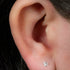 Titanium Internal Claw Set Jewelled Square Top
