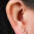 Titanium Internally Threaded Labrets 1.2mm - Titanium Jewelled Tapered Baguette