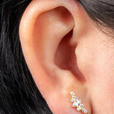 Titanium Internally Threaded Labrets 1.2mm - Titanium Claw Set Jewelled Tiara