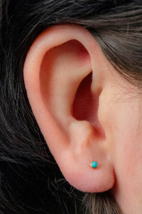 Titanium Internally Threaded Labrets 1.2mm - Titanium Bezel Set Turquoise Stone Top