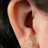 Titanium Internally Threaded Labrets 1.2mm - Titanium Claw Set Jewelled Vega Star