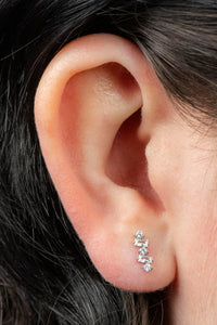 Titanium Internally Threaded Labrets 1.2mm - Jewelled Wave Baguette