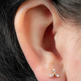 Titanium Internally Threaded Labrets 1.2mm - Titanium Jewelled Windmill