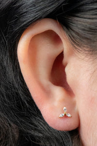 Titanium Internally Threaded Labrets 1.2mm - Titanium Jewelled Windmill