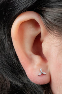 Titanium Internally Threaded Labrets 1.2mm - Titanium Jewelled Windmill
