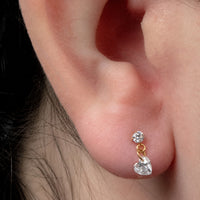 Titanium Internally Threaded Labrets 1.2mm - Jewelled Solitaire with Heart Charm
