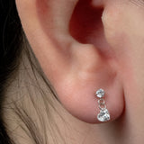 Titanium Internally Threaded Labrets 1.2mm - Jewelled Solitaire with Heart Charm
