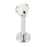Titanium Internally Threaded Labrets 1.2mm - Claw Set Synth Opal Ball