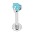 Titanium Internally Threaded Labrets 1.2mm - Claw Set Synth Opal Ball